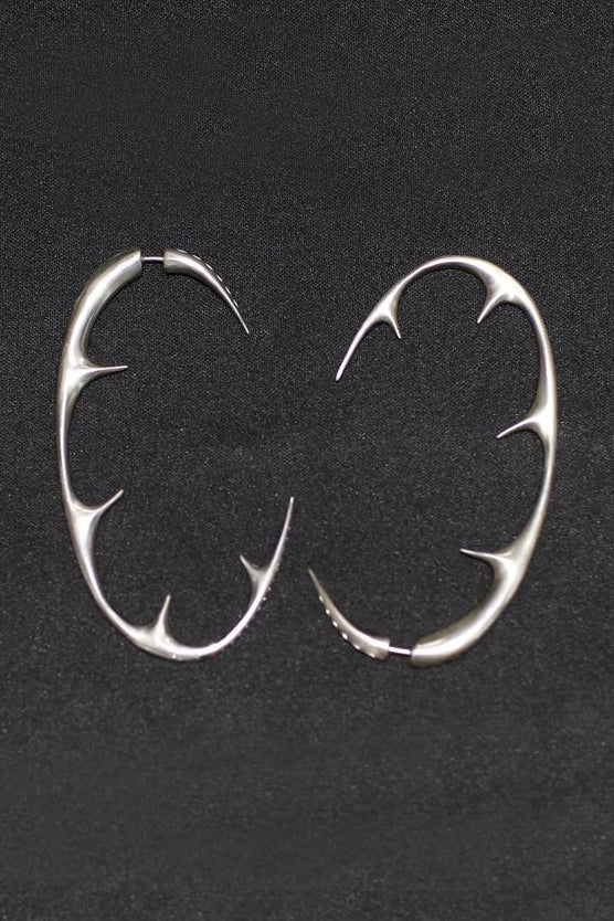RUI Sterling Silver C Barb Thorns Earrings RAW22AC03 Silver